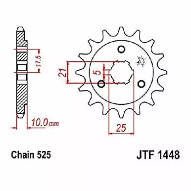 Jt Jt Sprkt Front 13T - JTF1448.13