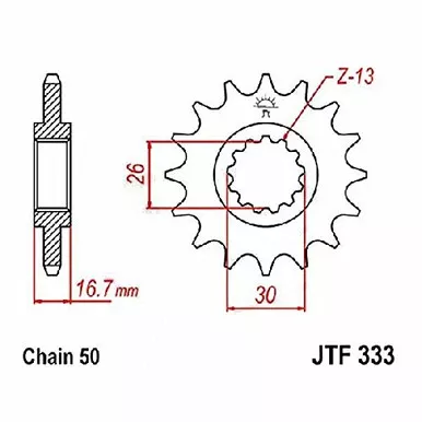 Jt Jt Sprkt Front 14T - JTF333.14
