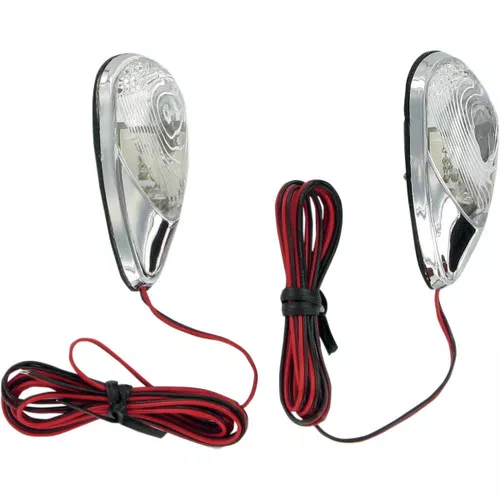 K&S LED Flush Bolt Mount Chrome Mini Marker Light w/Red LED (25-9501B)