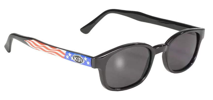 KD's Original 1 PairFlag Frame Smoke Lens Old School Biker Sunglasses 20050