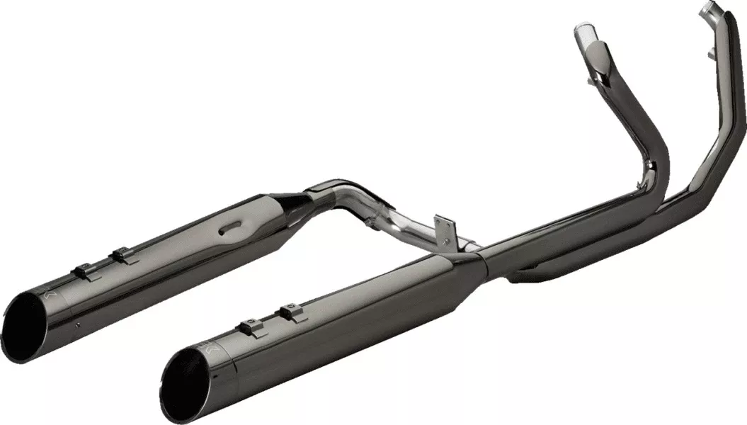 Khrome Werks 2 into 2 Dominator Exhaust System with 4-1/2″ Mufflers for ’17-Up Harley Davidson Touring Models – Eclipse w/ Eclipse Edge End Caps