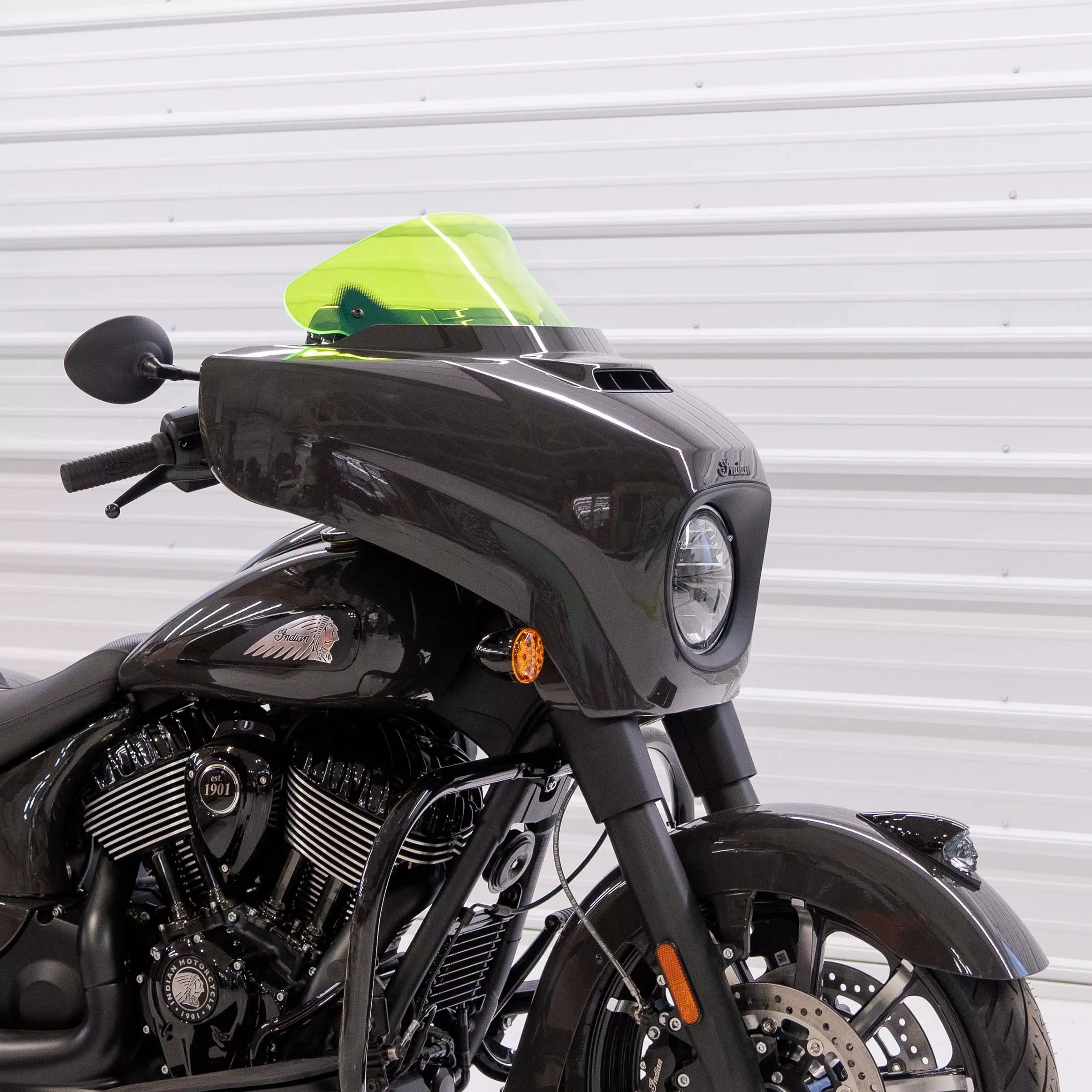 Klock Werks 10" Green Ice Flare Windshield 2014-2026 Indian Chieftain Roadmaster