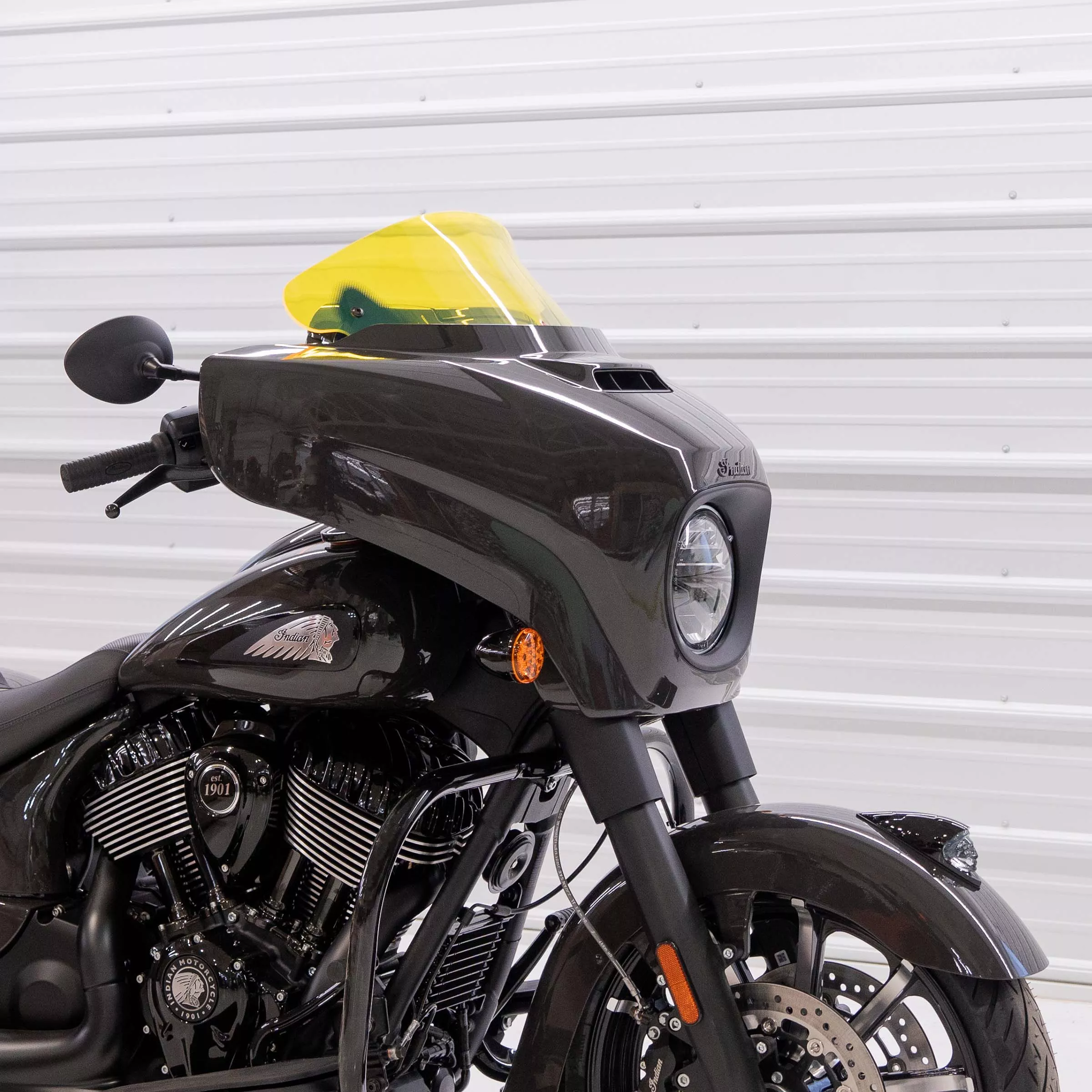 Klock Werks 10" Yellow Ice Flare Windshield 2014-26 Indian Chieftain Roadmaster