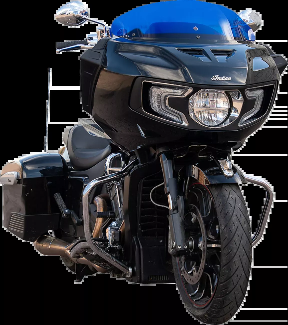 Klock Werks 8" Blue Kolor Flare Windshield 2020-2025 Indian Challenger Pursuit
