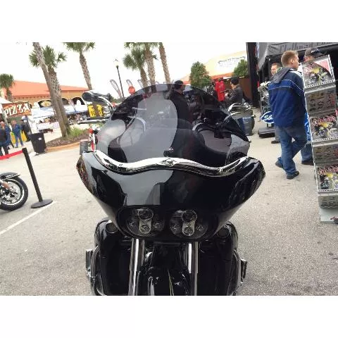 Klock Werks Flare 14" Dark Smoke Windshield for 1998-2013 Harley Road Glide FLTR