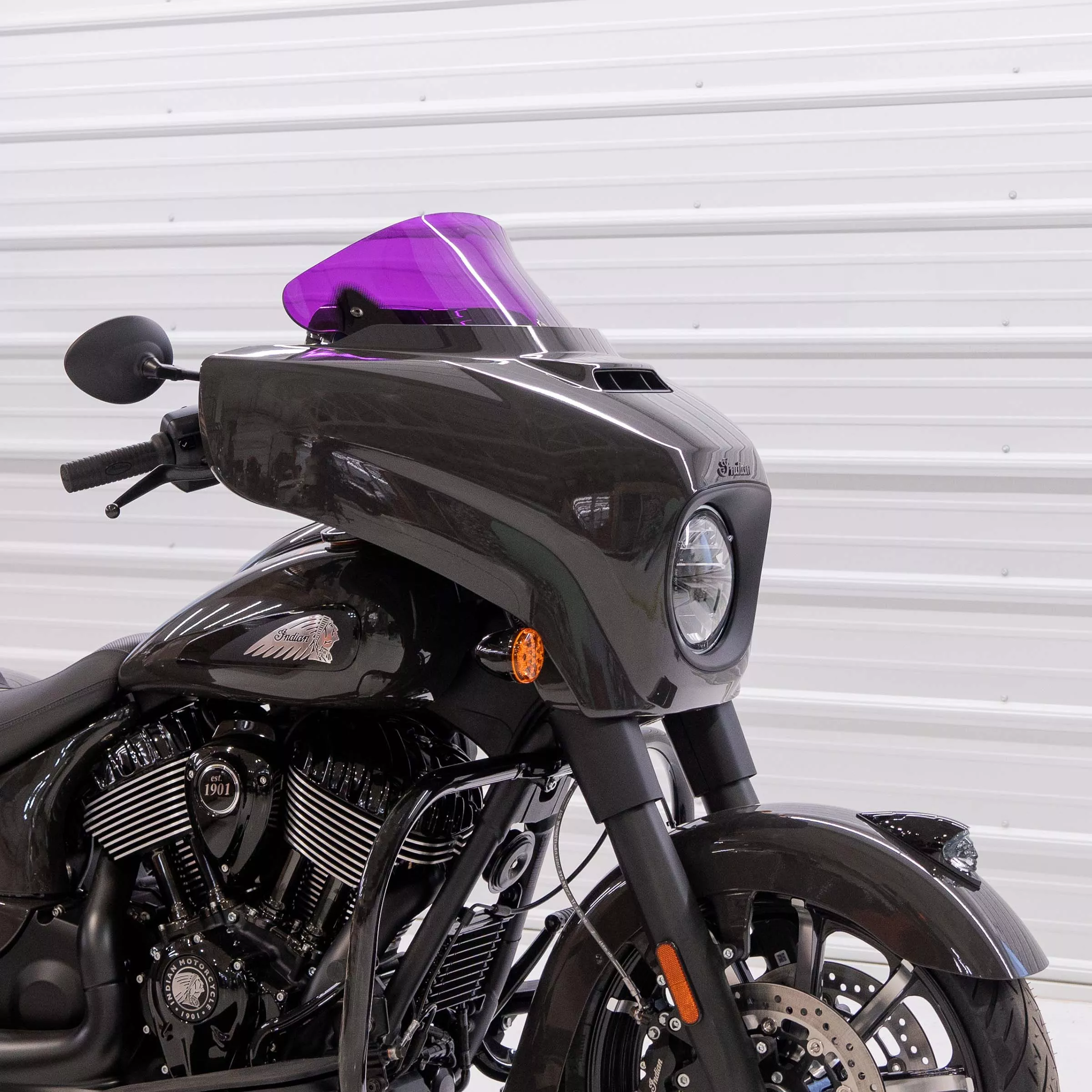 Klock Werks Kolor 10" Purple Flare Windshield 14-26 Indian Chieftain Roadmaster