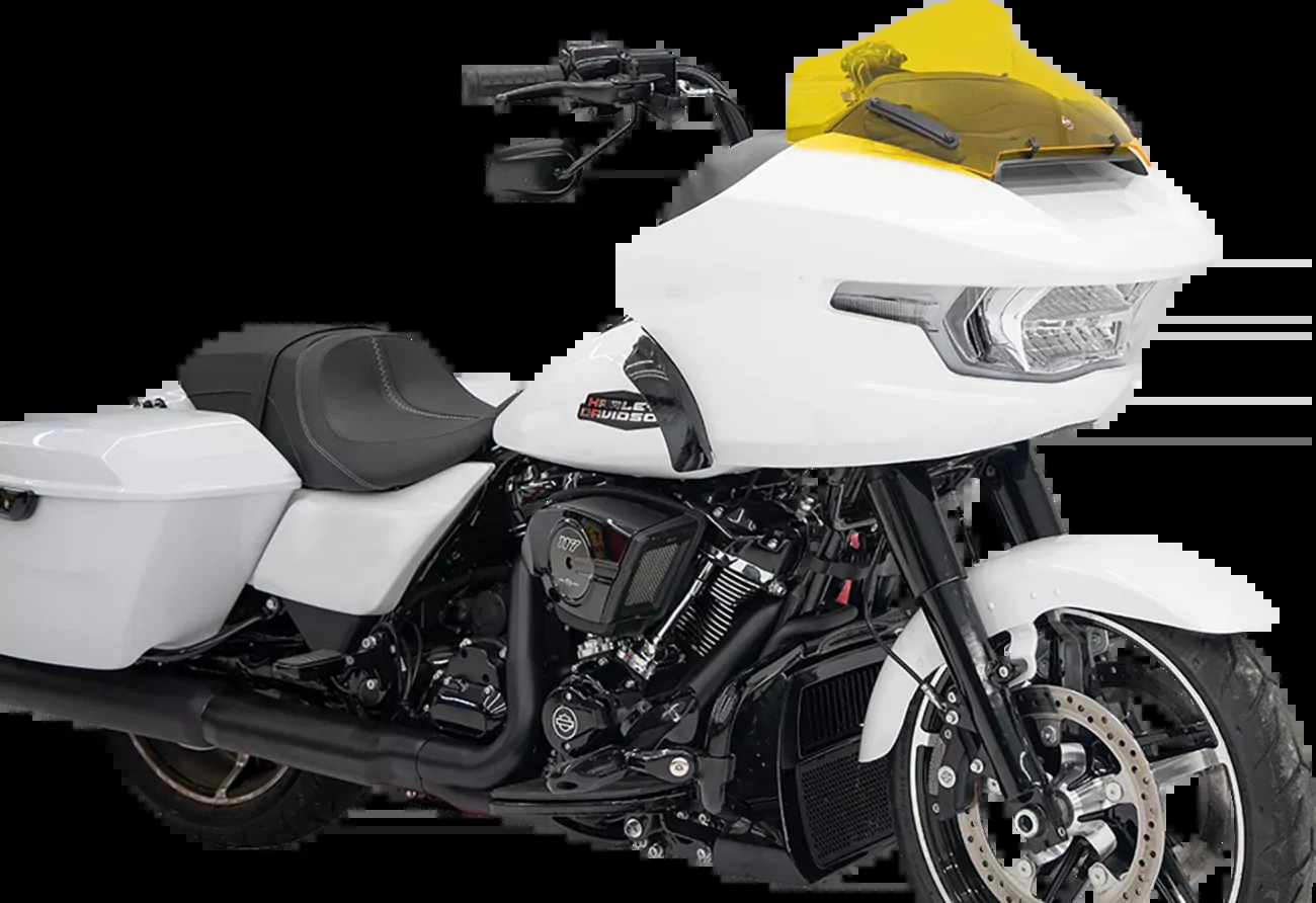 Klock Werks Kolor Flare 10" Yellow Windshield for 2023-26 Harley Road Glide FLTR