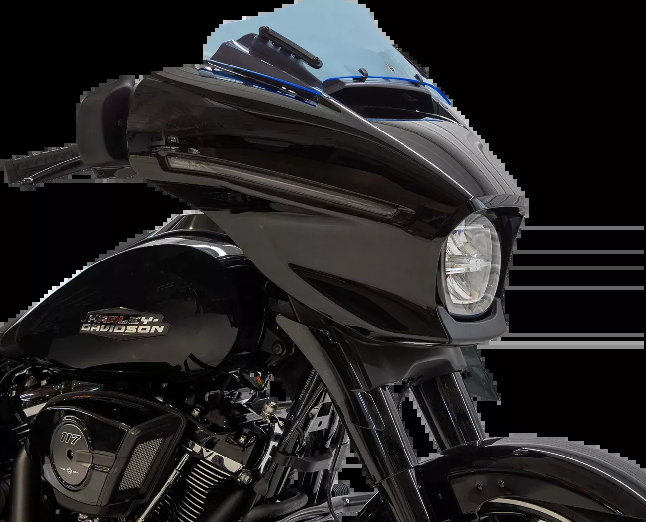 Klock Werks Kolor Flare 6.5" Blue Ice Windshield 2023-2026 Harley Street Glide