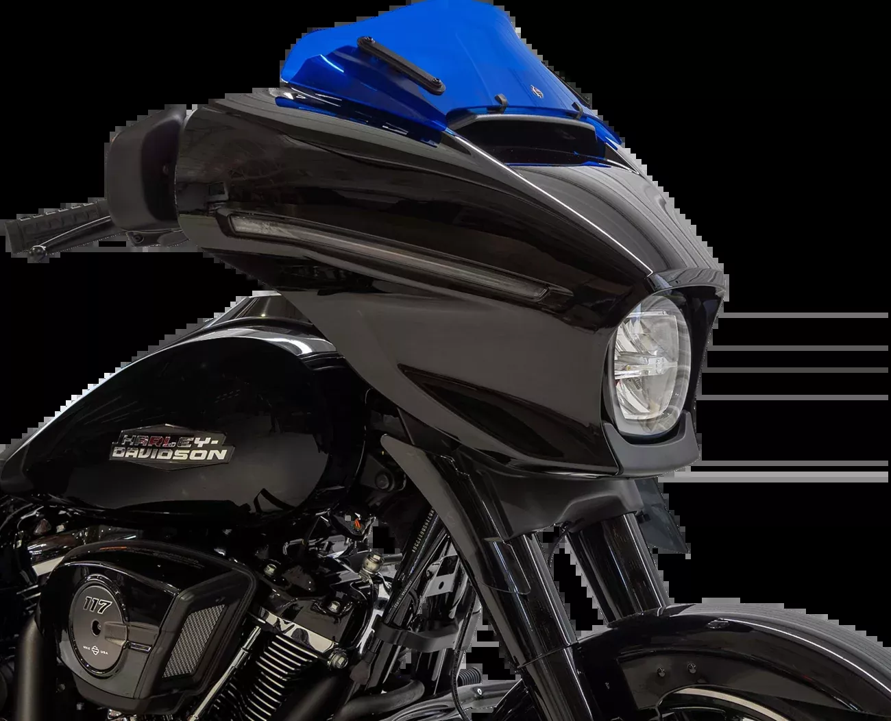 Klock Werks Kolor Flare 6.5" Blue Windshield fits 2023-2026 Harley Street Glide