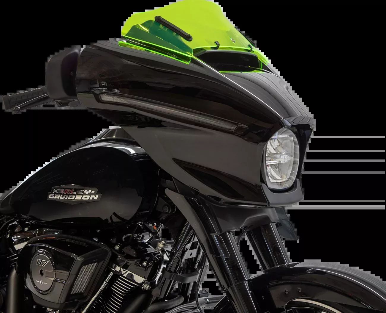Klock Werks Kolor Flare 6.5" Green Ice Windshield 2023-2026 Harley Street Glide