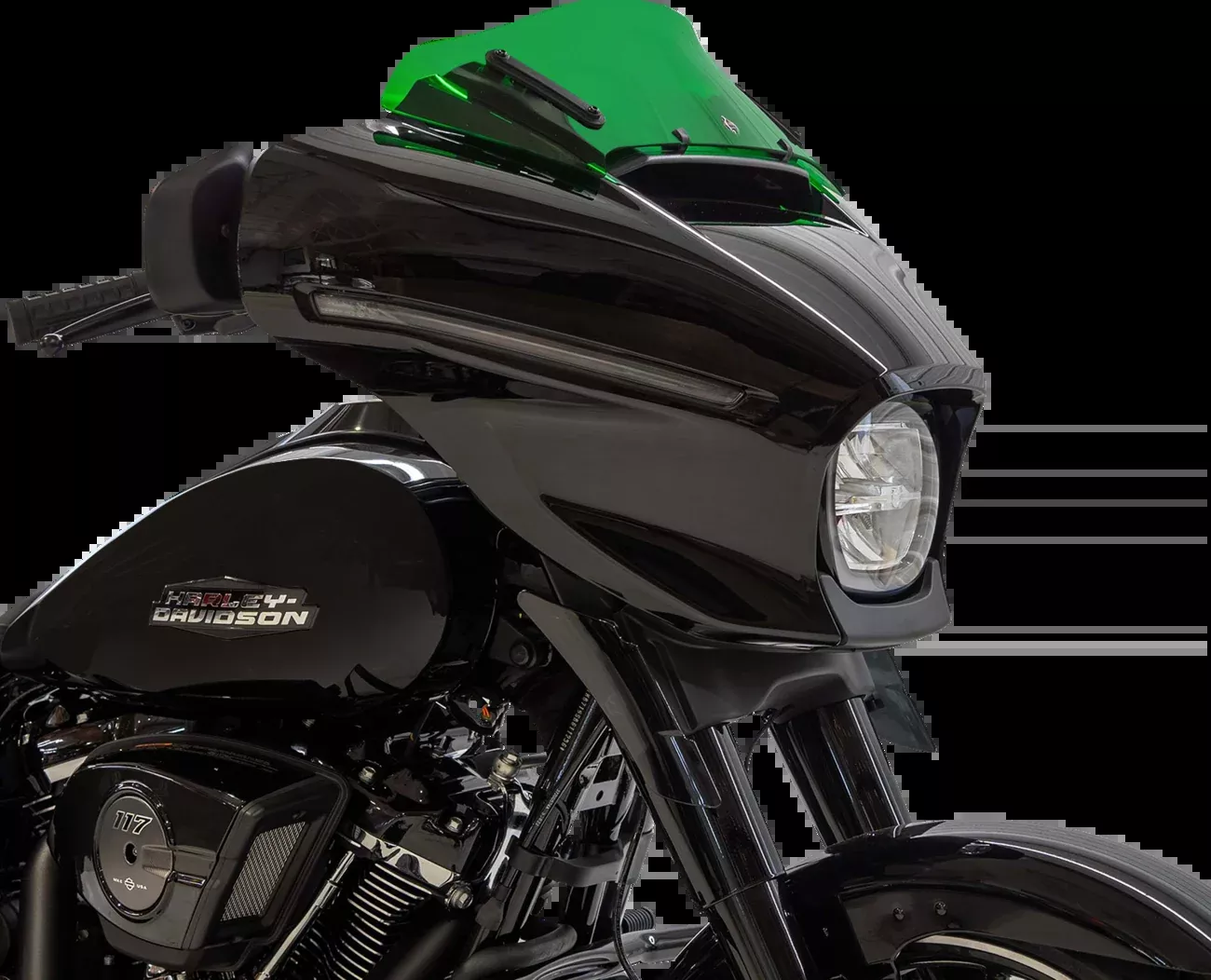 Klock Werks Kolor Flare 6.5″ Green Windshield for 2023-2026 Harley Street Glide