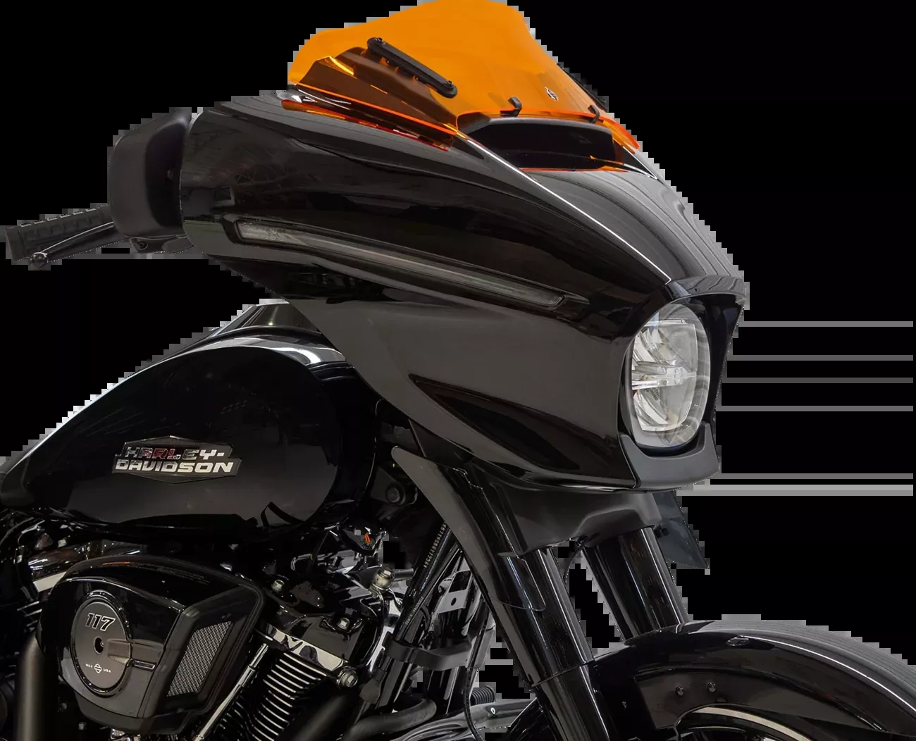 Klock Werks Kolor Flare 6.5″ Orange Windshield for 2023-2026 Harley Street Glide