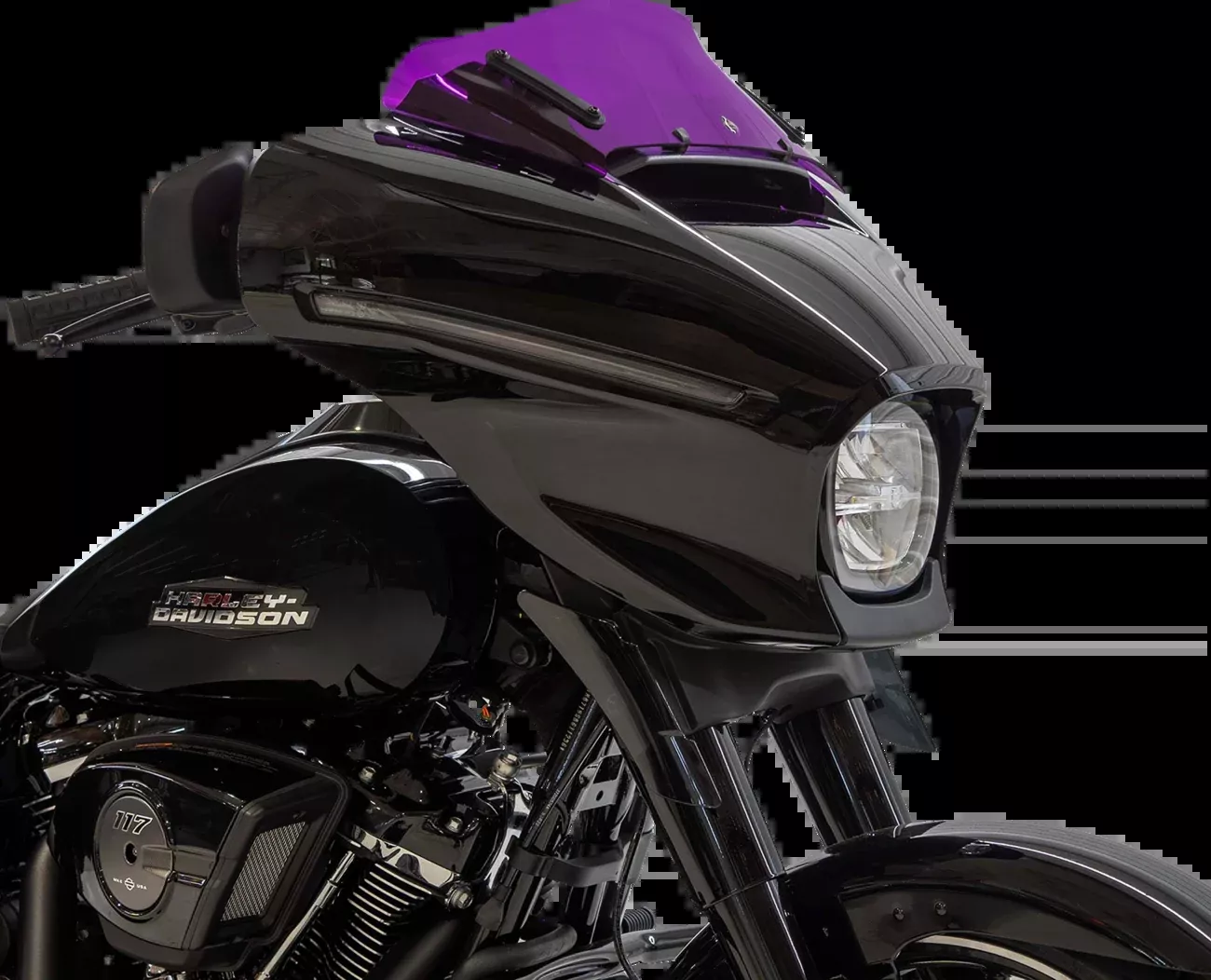 Klock Werks Kolor Flare 6.5" Purple Windshield for 2023-2026 Harley Street Glide