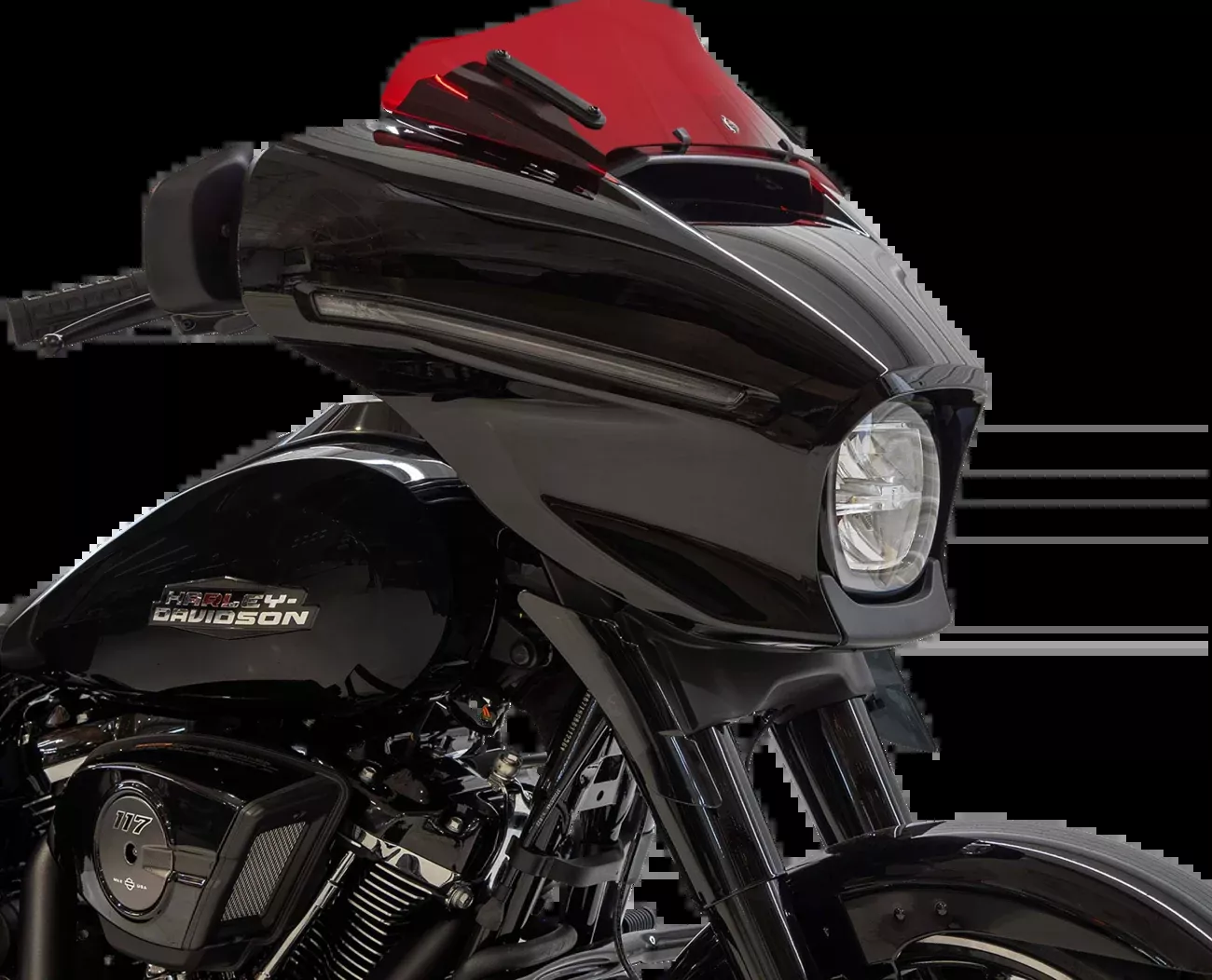 Klock Werks Kolor Flare 6.5" Red Windshield fits 2023-2026 Harley Street Glide