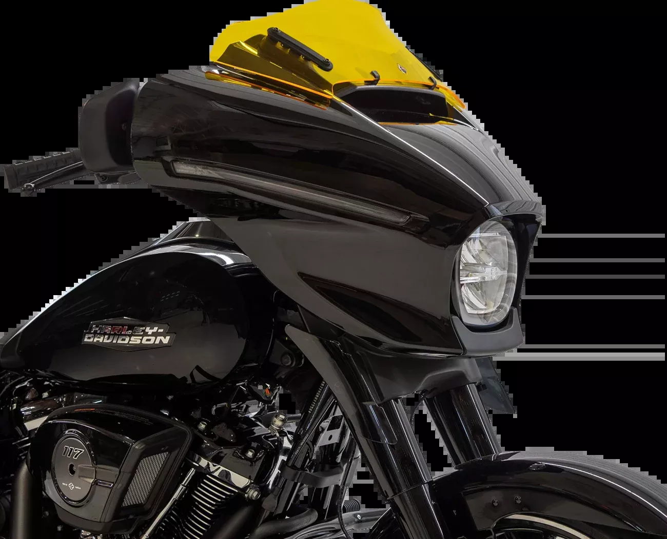 Klock Werks Kolor Flare 6.5″ Yellow Windshield for 2023-2026 Harley Street Glide