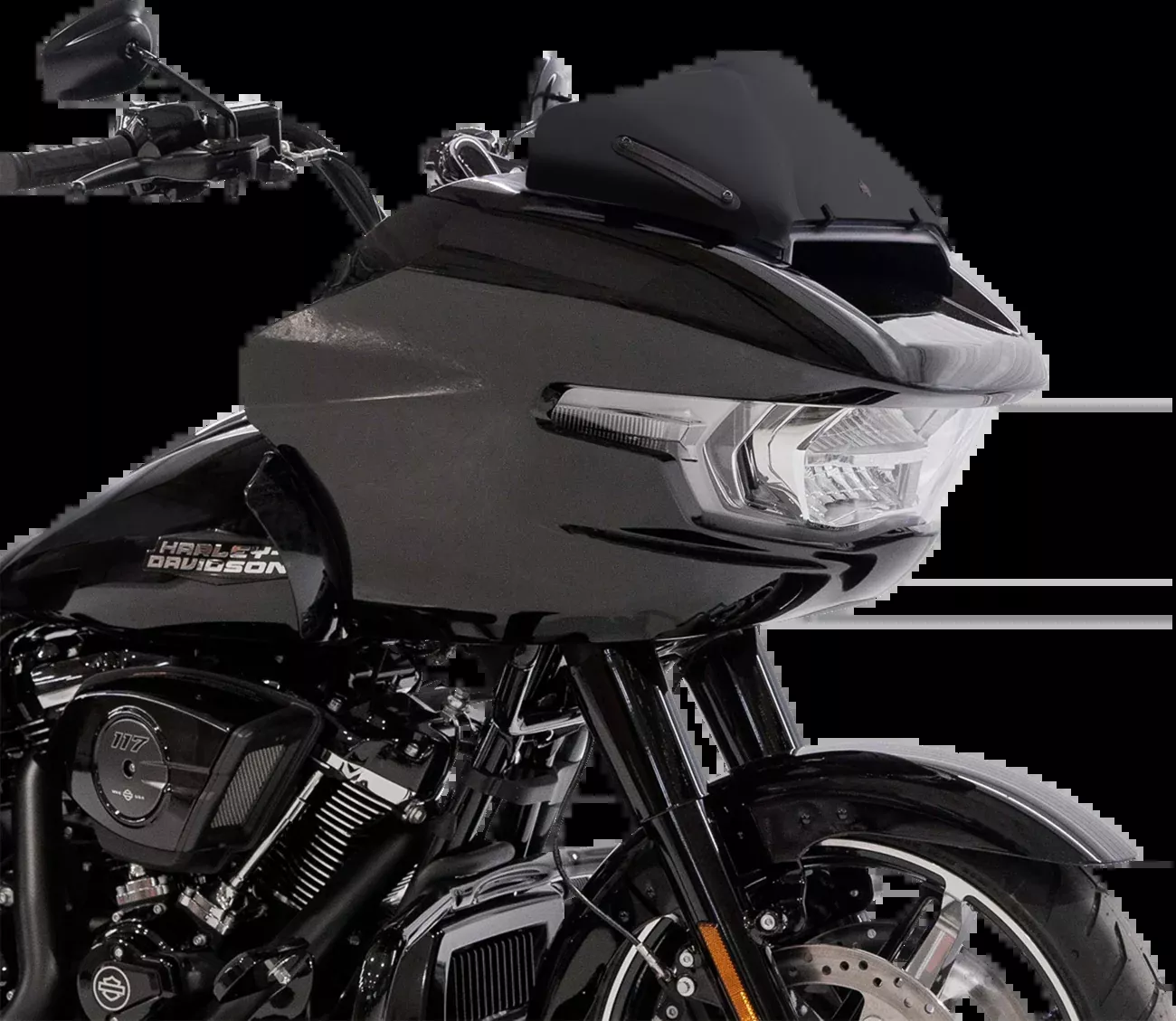 Klock Werks Sport Flare 8" Black Windshield for 2023-2026 Harley Road Glide FLTR