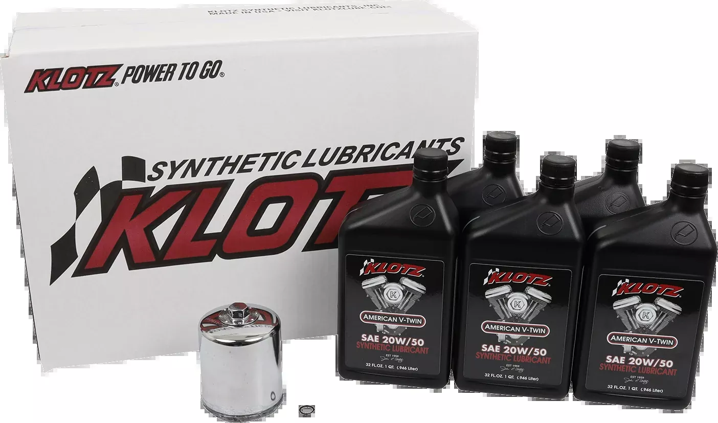 Klotz Basic Synthetic 20W-50 Oil Change Kit 1986-2022 Harley Sportster Models