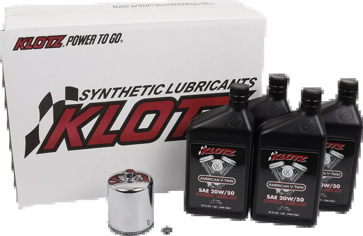 Klotz Synthetic 20W-50 Basic Oil Change Kit 1999-2022 Harley Davidson Models