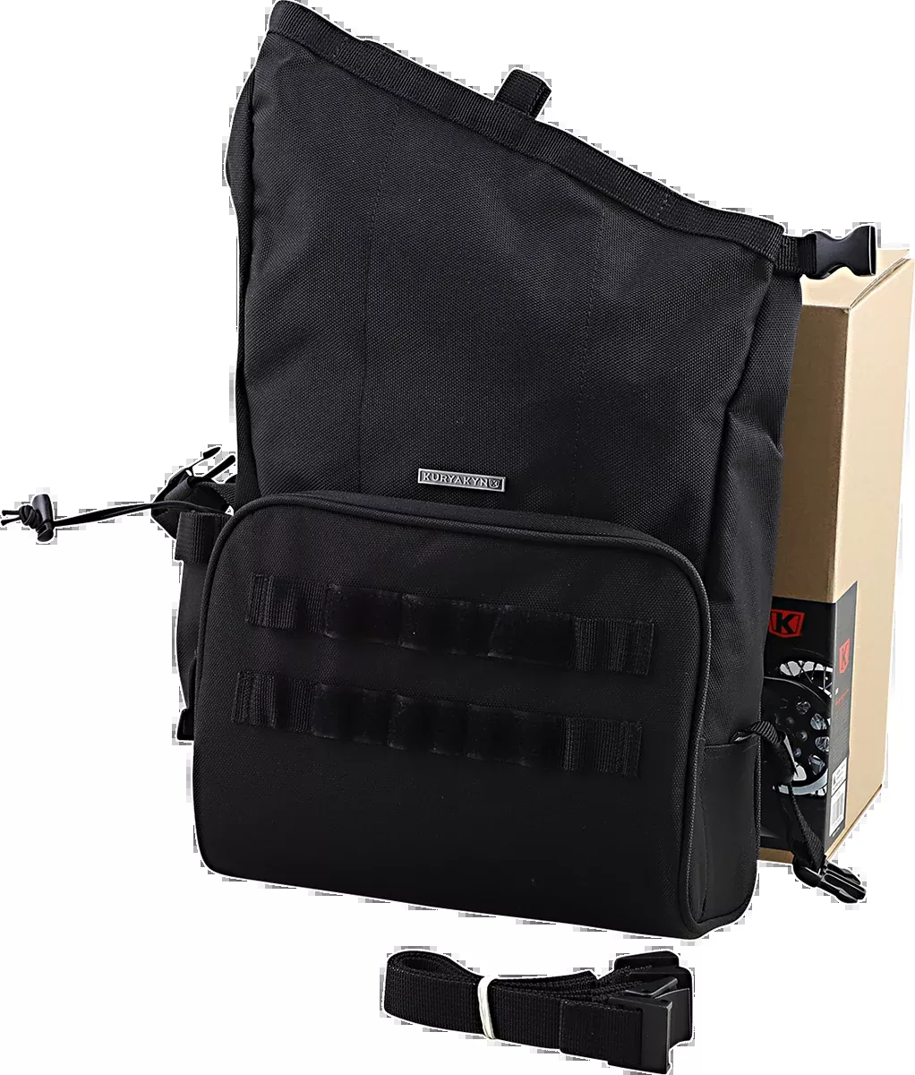 Kuryakyn 5170 Hoodrat Universal Textile Slant Motorcycle Black Swing Arm Bag