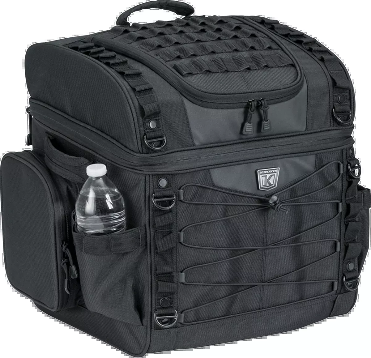 Kuryakyn 5285 Textile Black Momentum Vagabong Seat Rack Bag for Harley Davidson