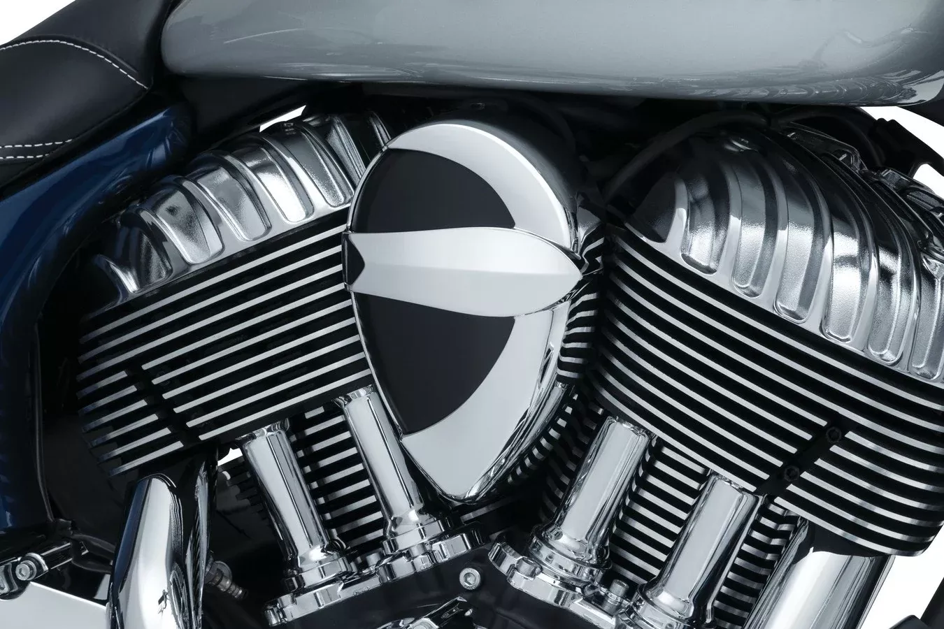 Kuryakyn 5697 Chrome & Black John Shope Series Vantage Horn Cover 14-19 Indian