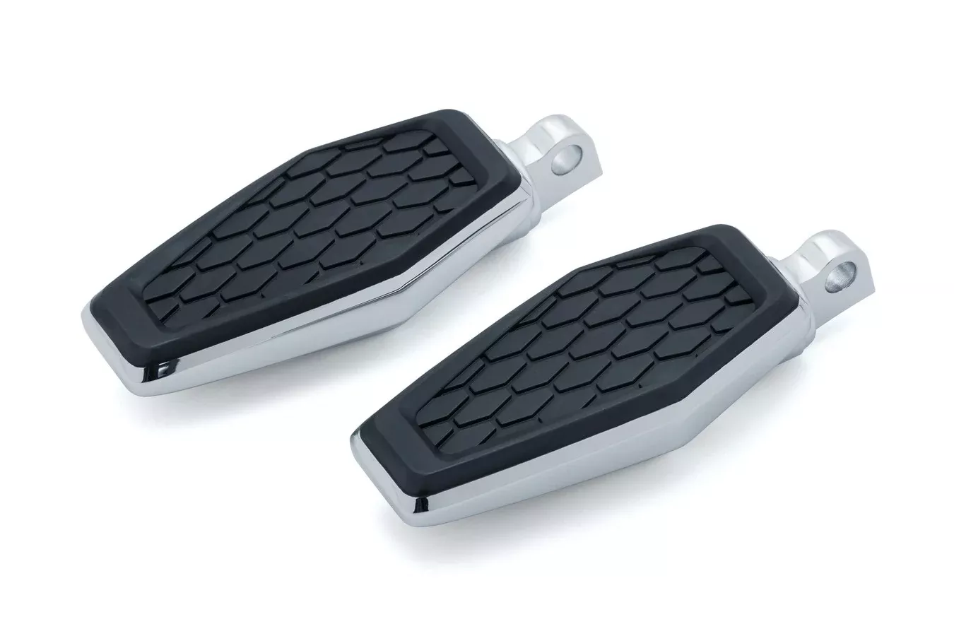 Kuryakyn 5904 Chrome Hex Rubber Foot Pegs Harley Style Male Mount Applications