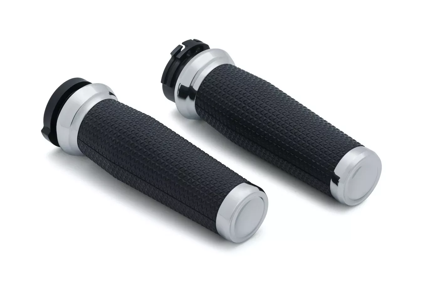 Kuryakyn 5940 Chrome Thresher Hand Grips Harley Dual Cable Throttle 84-19