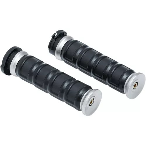 Kuryakyn Dillinger Grips for Harley Dual Cable - Silver