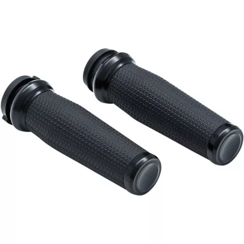 Kuryakyn Thresher Grips for Harley Electronic Throttle - Satin Black