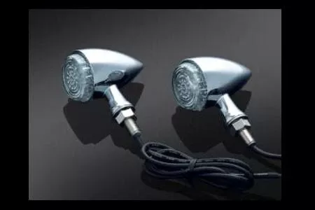 Kuryakyn Torpedo Lights, Run-Turn-Brake, Chrome (pr)Fits: Universal 12v Applications.Mounts with M10-1.5 x 25mm Mounting Stud