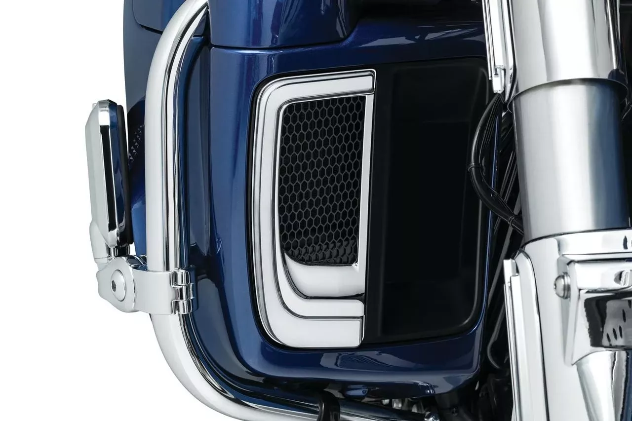 Kuryakyn Tracer L.E.D. Fairing Lower Grills for Harley Davidson Touring and Trike '14-25 (Choose Finish)