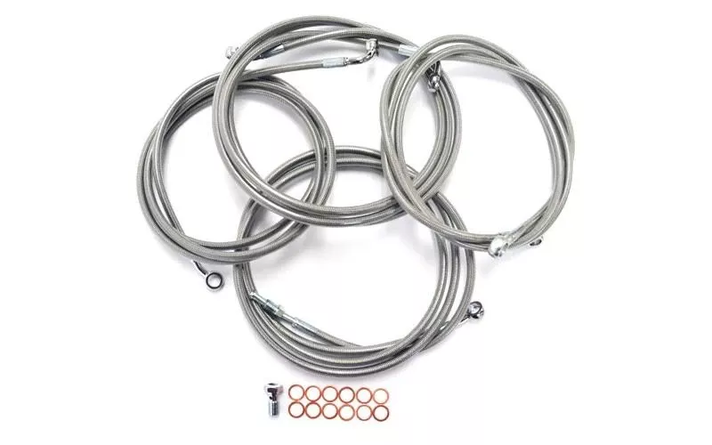 L.A. Choppers Cable Kit for '13 CVO, '14 FLHTCU/FLHTK/FLHX/FLHXS(WITH ABS) for use with 15"-17"Ape Hangers -Stainless Braided