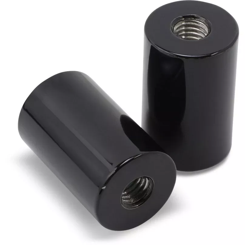 LA Choppers LA-7335-02RB Gloss Black 2" Straight 1-1/4" Handlebar Risers Harley