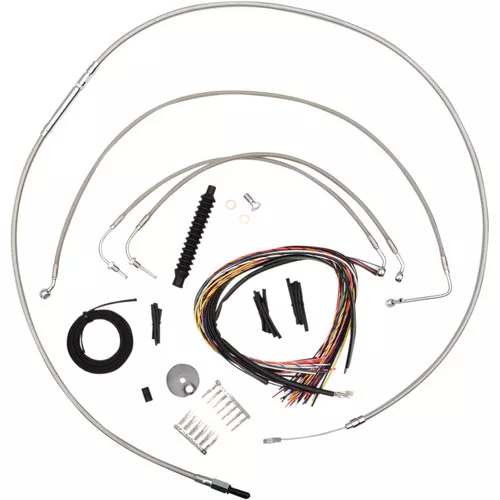 LA Choppers Stainless15"-17" Cable Kit for 2014-2015 FLHR w/o ABS