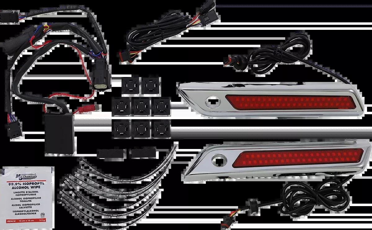 Latch Light - Saddlebag - Dual Color - Red - Chrome