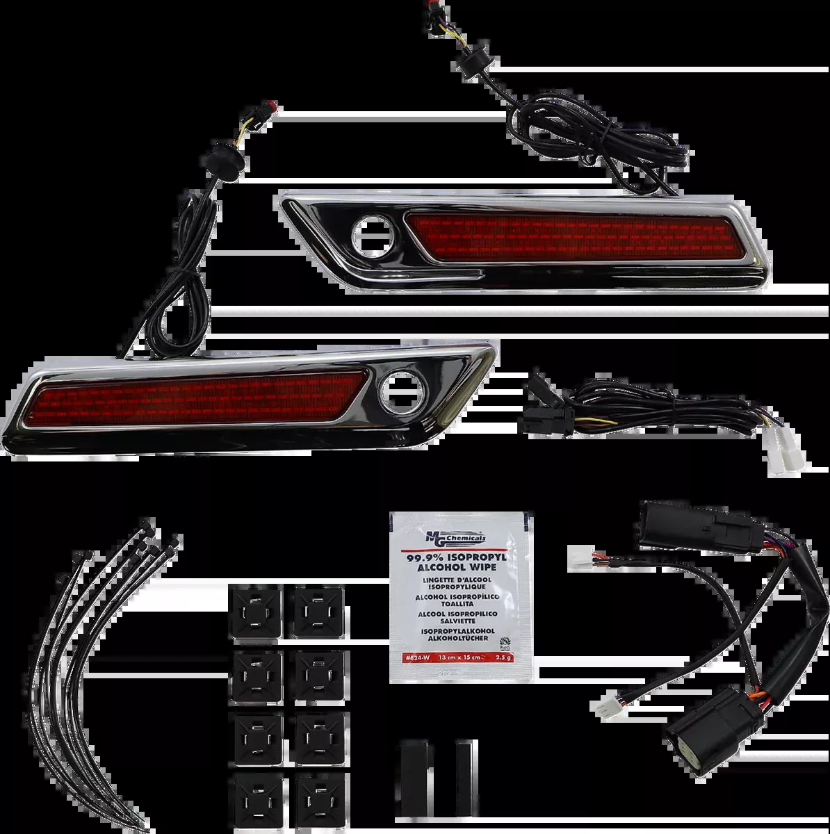 Latch Light - Saddlebag - Red - Chrome