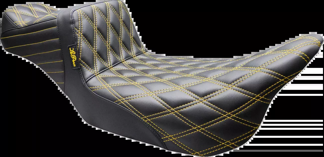 LE PERA Tailwhip Daddy Long Legs Seat - Double Diamond - Gold Stitch - FL '08-'24 - LK-587DLDD-GD02
