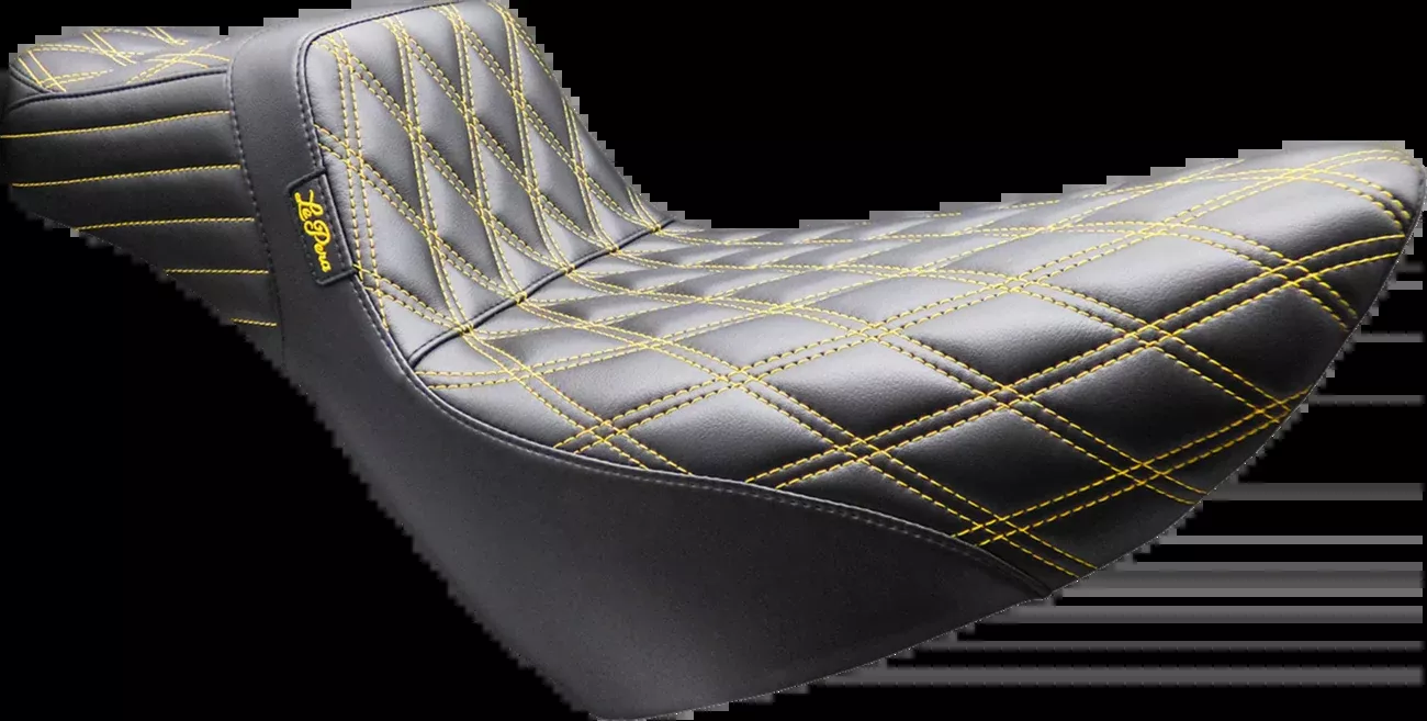 LE PERA Tailwhip Daddy Long Legs Seat – Double Diamond – Gold Stitch – FL/FX ’18-’26 – LYR-580DLDD-GD02