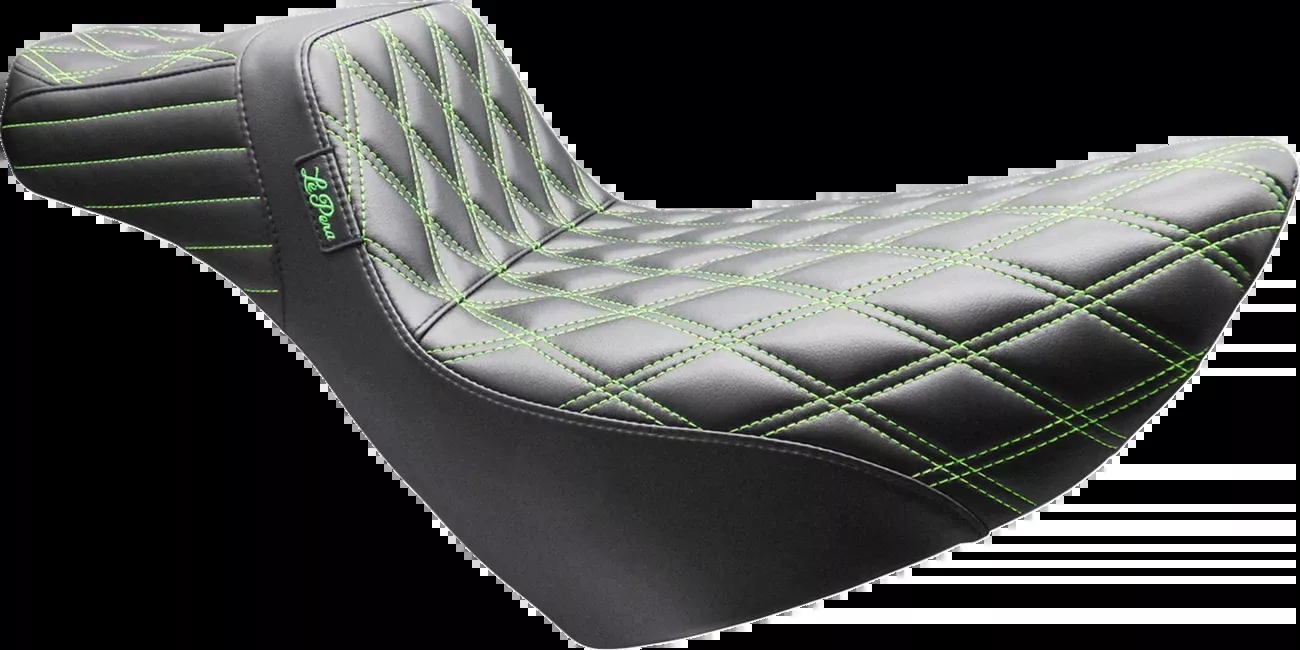 LE PERA Tailwhip Daddy Long Legs Seat - Double Diamond - Green Stitch - FL/FX '18-'26 - LYR-580DLDD-GN07