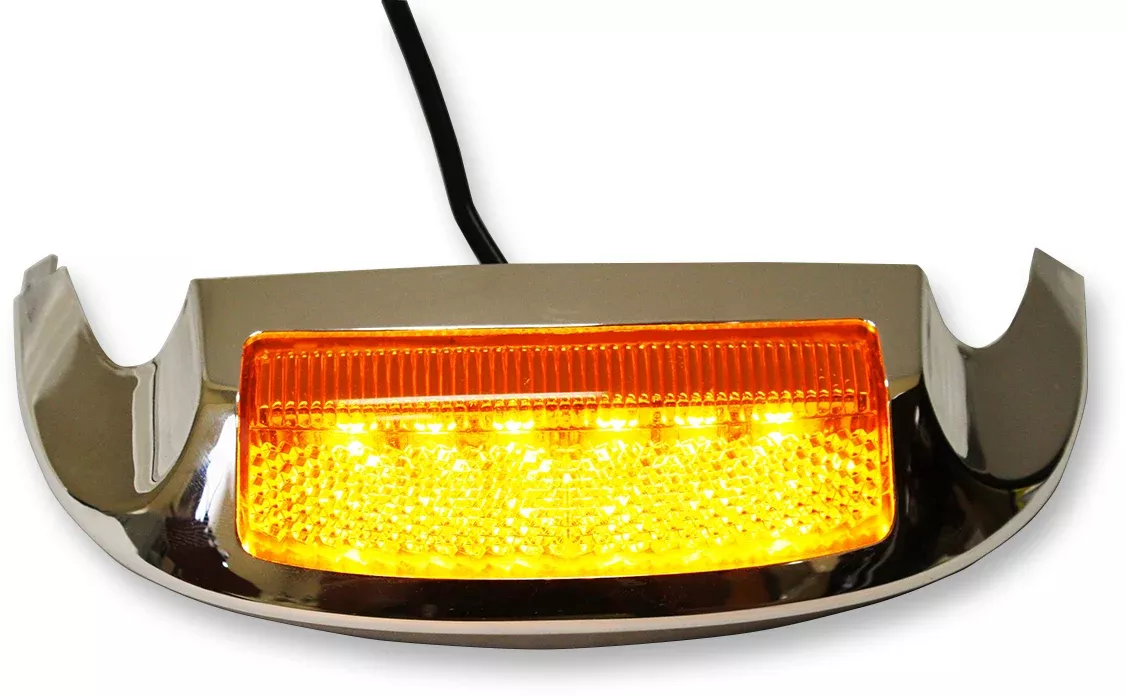 Led Front Fender Tip - Amber LED/Amber Lens - Chrome