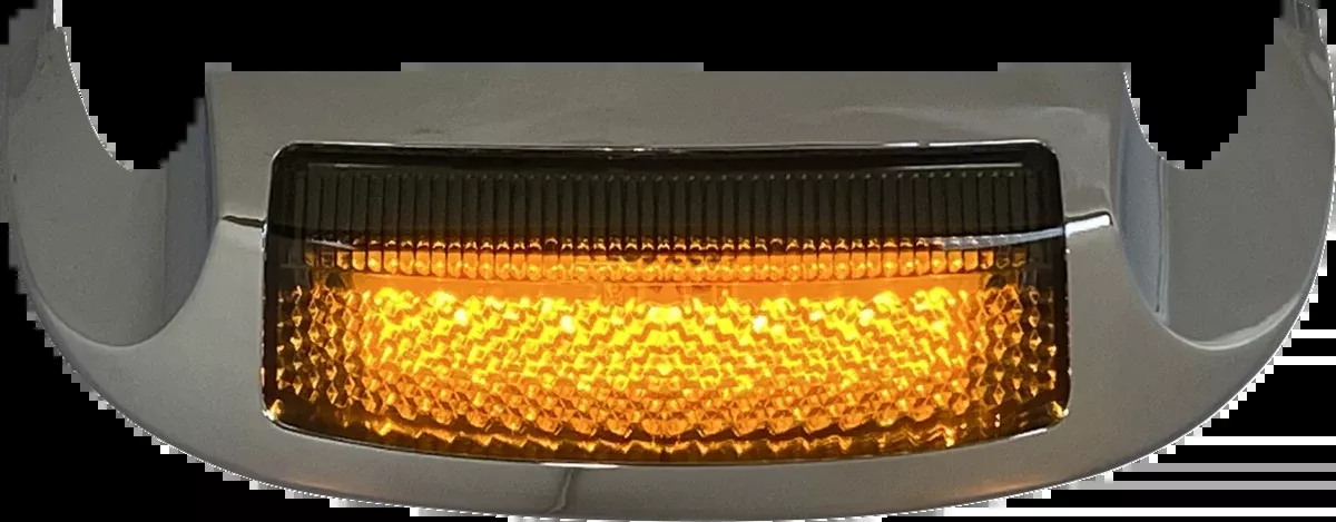 LED Front Fender Tip - Amber LED/Smoke Lens - Chrome