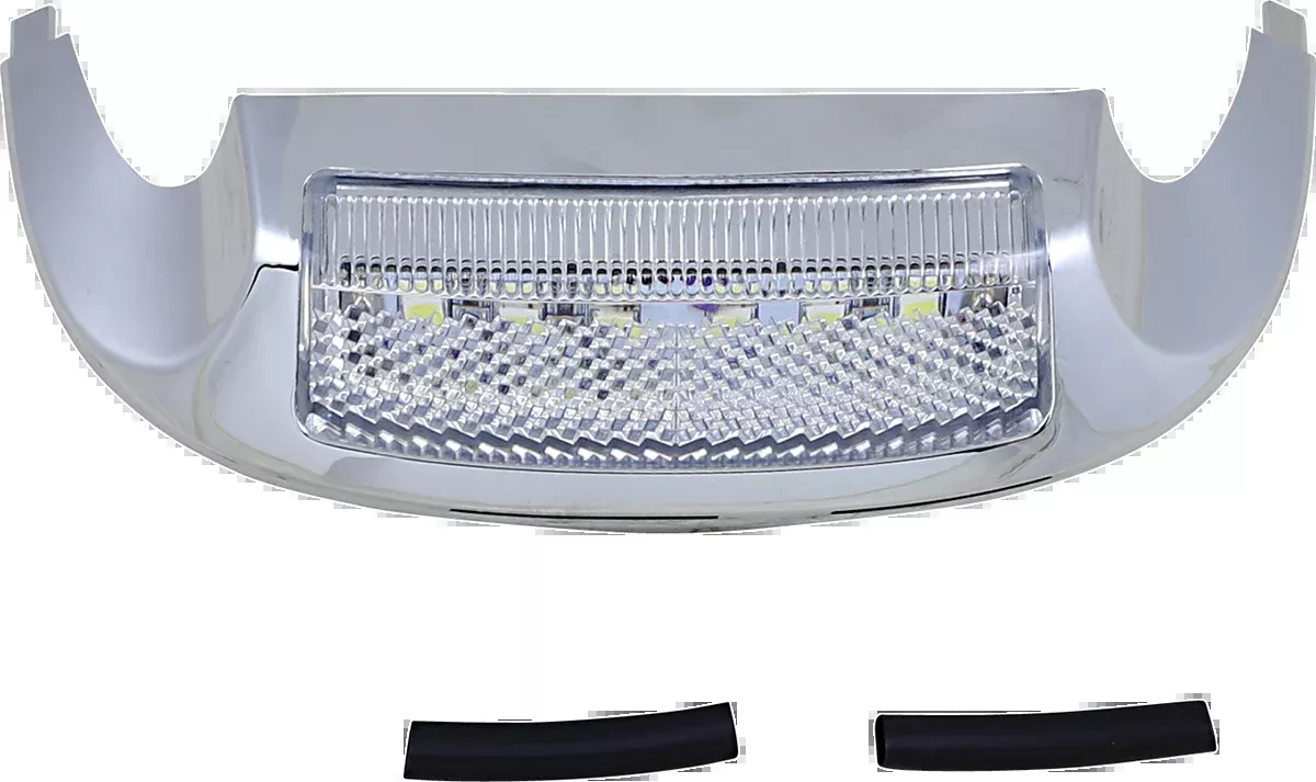 LED Front Fender Tip - White LED/Clear Lens - Chrome
