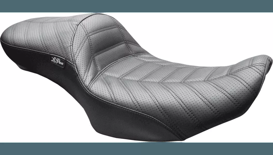 LePera Maverick Daddy Long Legs Seat (Without Backrest) Black Indy Stitch for '08-24* Harley Davidson Touring Models