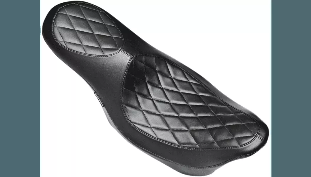 LePera Villain 2-Up Seat '08-Up Harley Davidson Touring Models - Diamond Stitch (Not for '24-Up FLHX/FLTR Models)