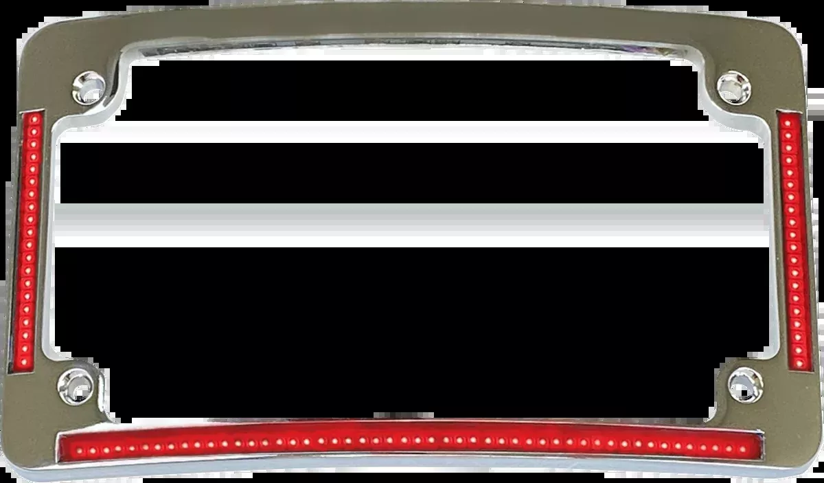 License Plate Frame - Red/White LED - Chrome