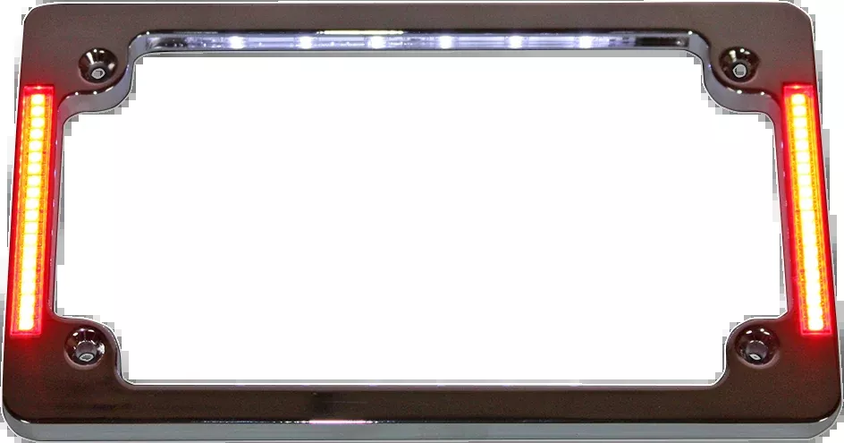 License Plate Frame with LED - Flat - Chrome