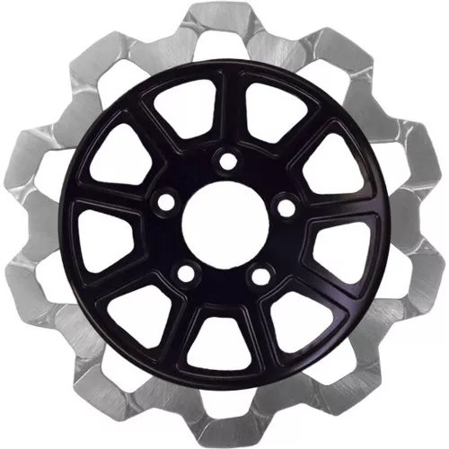 Lyndall Bow-Tie Cut 9-Spoke Rotor for Harley Models - Chrome/Black