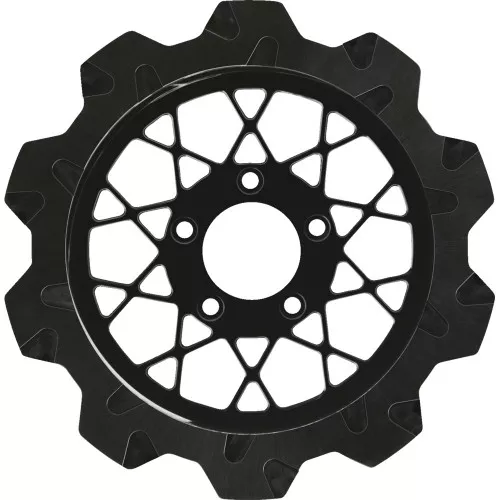 Lyndall Gemini Crown Cut Rear Rotor for 2008-2024 Harley Touring - Black