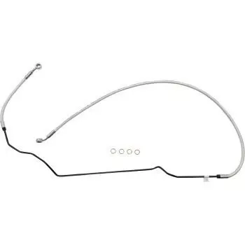 Magnum Shielding Braided Front Upper ABS Brake Line for ‘18-24 Indian Scout Bobber - Sterling Chromite
