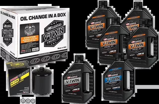 Maxima Oil Change Kit & Black Filter for 84-99 Harley Dyna Touring Softail XL